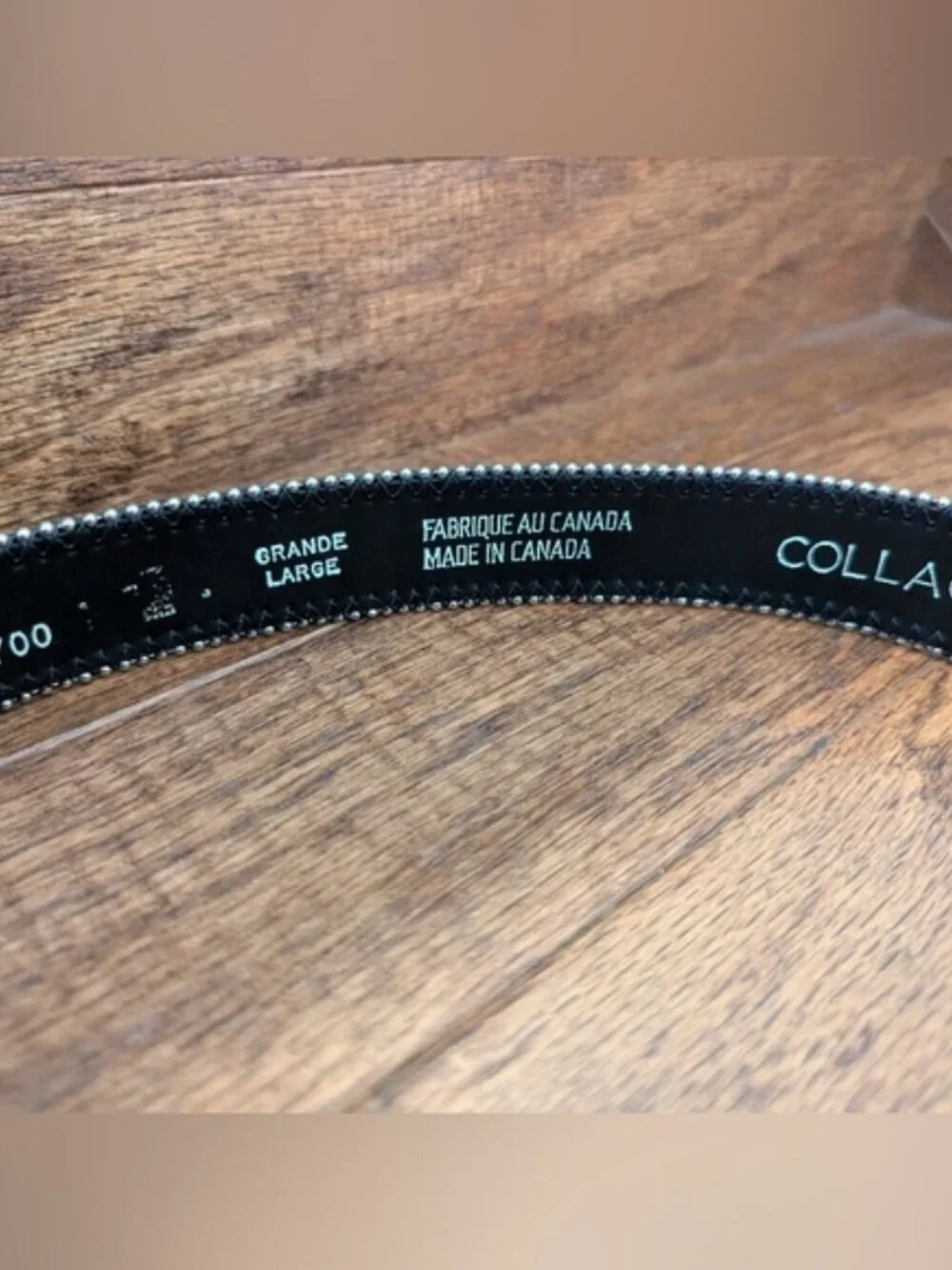 Vintage Y2K belt edged with silver-coloured metal beads Size large
